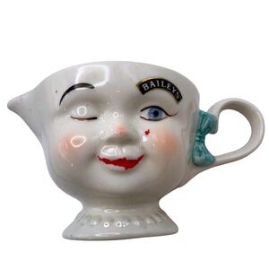 Vtg 1996 Baileys Irish Cream Winking Face Creamer Pitcher Mrs Yum Paint Loss